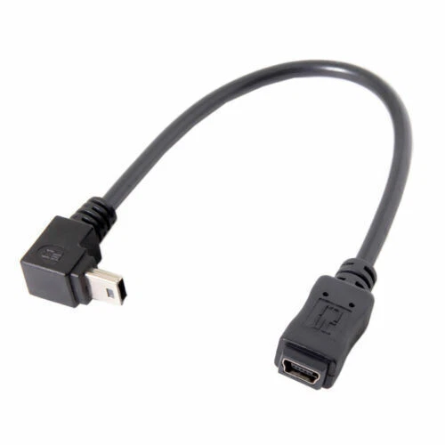 2pcs Mini USB 5 Pin Male to Female Cable 90 Degree Up Down Direction Angled CY - Image 3 of 4