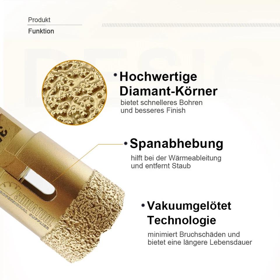 M14 Diamant-Lochsäge Fliesenbohrer Set Lochschneider für Granit Porzellanfliesen - Bild 4 von 4