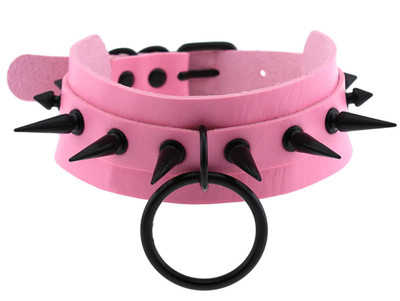 Spiked Rivets Collar Necklace Pastel 