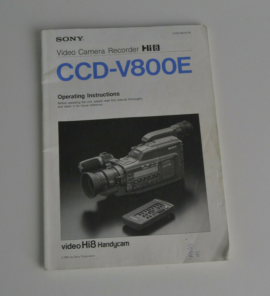 Sony CCD-V800E Hi8 Handycam Operating Manual | eBay UK