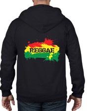 REGGAE SPLASH ZIP HOODIE - Rasta Rastafarian Bob Marley T-Shirt