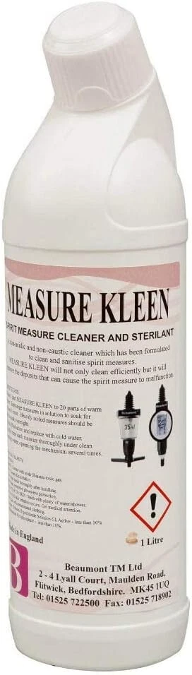 BEAUMONT Measure Kleen - Spirit and Optic Measure Liquid Cleaner and Sterilant - 1 Litre