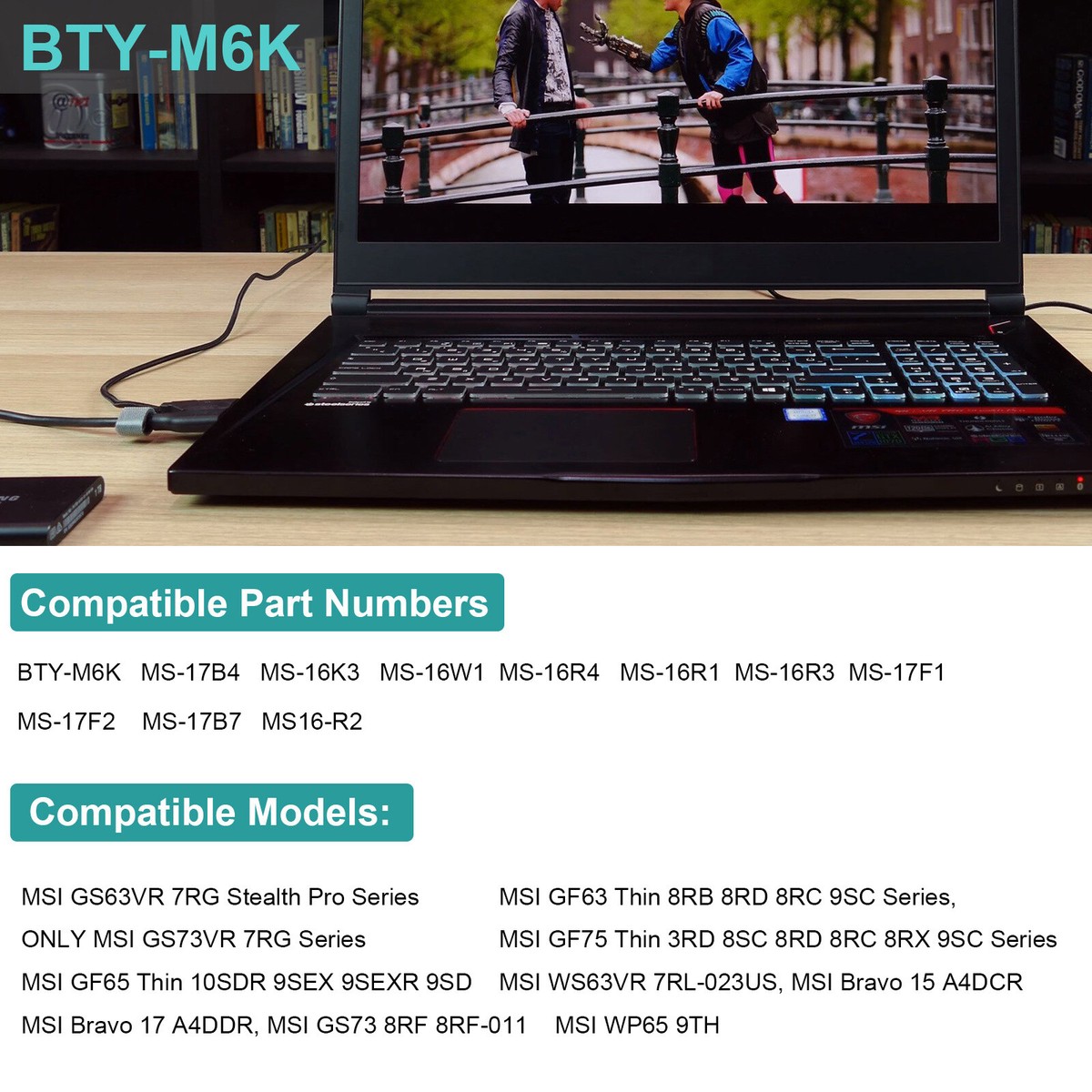 Vhbw Batteria Compatibile MSI CR600, CR610 (4400mAh, 11,1V, Li-Ion) - Sostituisce BTY-L74, BTY-L75