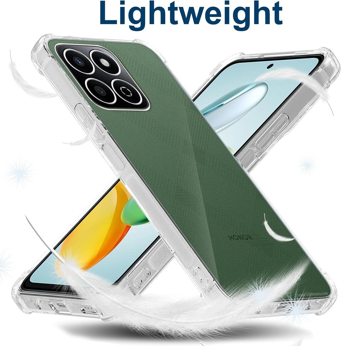 For Honor 200 Smart Clear Shockproof Case 2 X Tempered Glass Screen Protector