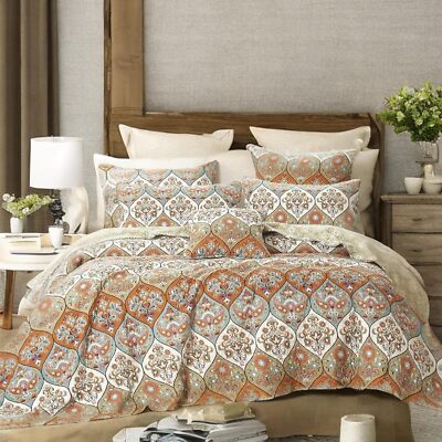 DaDa Bedding Vibrant Bohemian Garden Paisley Floral Quilt Coverlet Bedspread Set