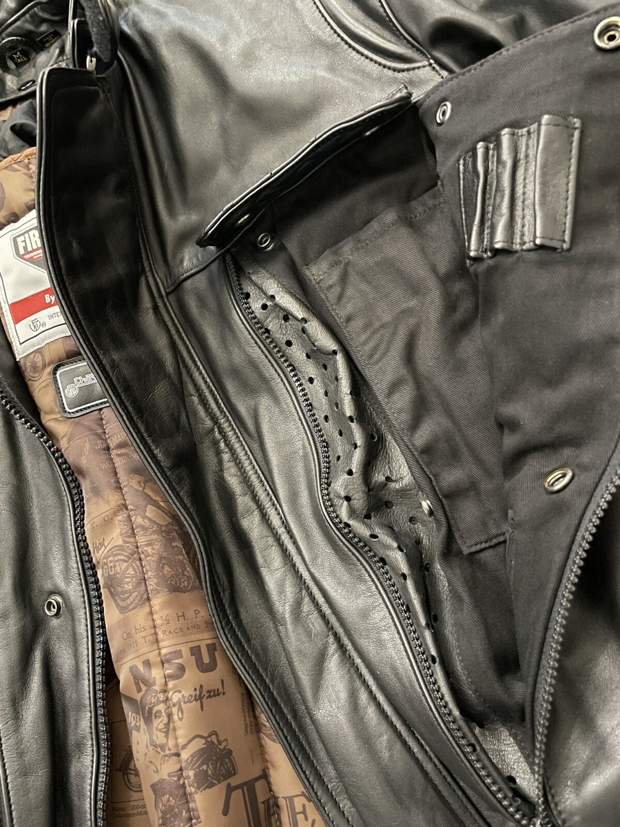 VINTAGE FIRSTGEAR by Hein Gericke, Leather Motorcycle Jacket Black