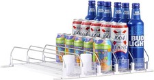 Drink Dispenser for Fridge Self-Pushing Soda Can Organizer Refrigerator 5 Rows