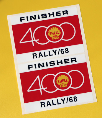 SHELL 4000 RALLY Classic Car COMPETITOR 1968 Race sticker MINI COOPER ...