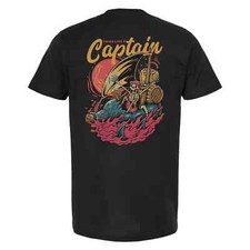 NEW InkAddict UNISEX THINK LIKE A CAPTAIN Tee Shirt BLACK SM-3XLARGE MADE IN USA