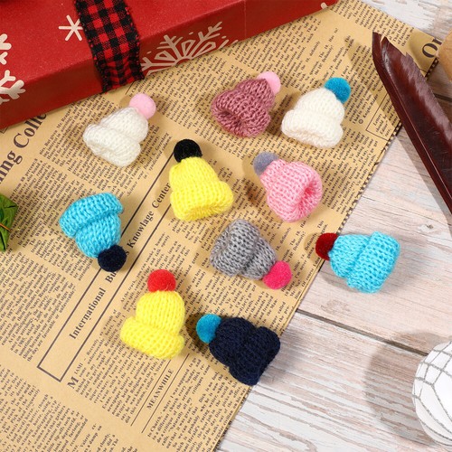 10 Pcs Eierwärmer Strick Haube Puppe Mini Wollmützen Mini-Strickmützen Grün - Bild 6 von 12