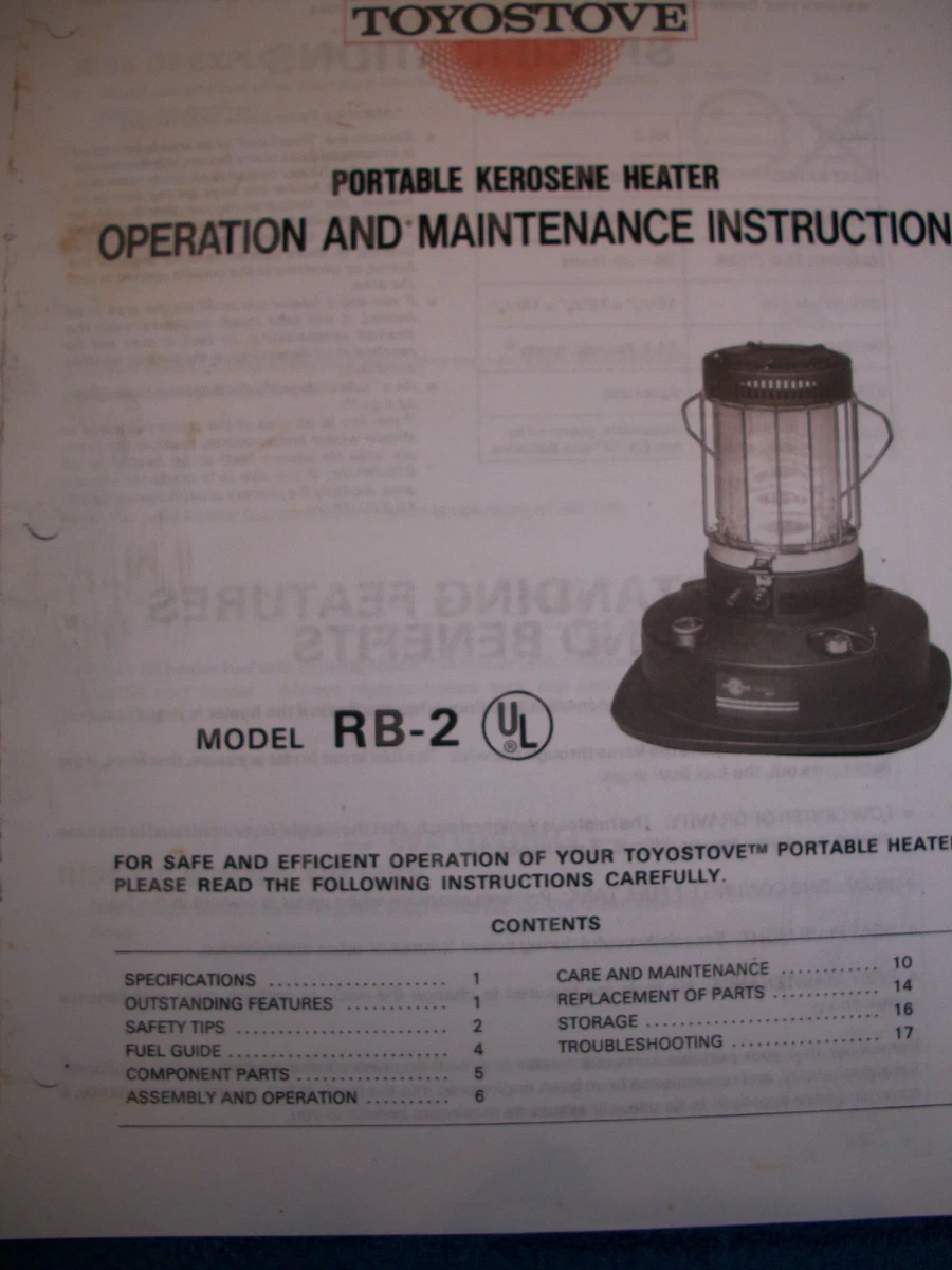 KERO-SUN/ TOYOSTOVE RB-2 RAINBOW MOONLIGHTER - Owners/Parts Manual | eBay