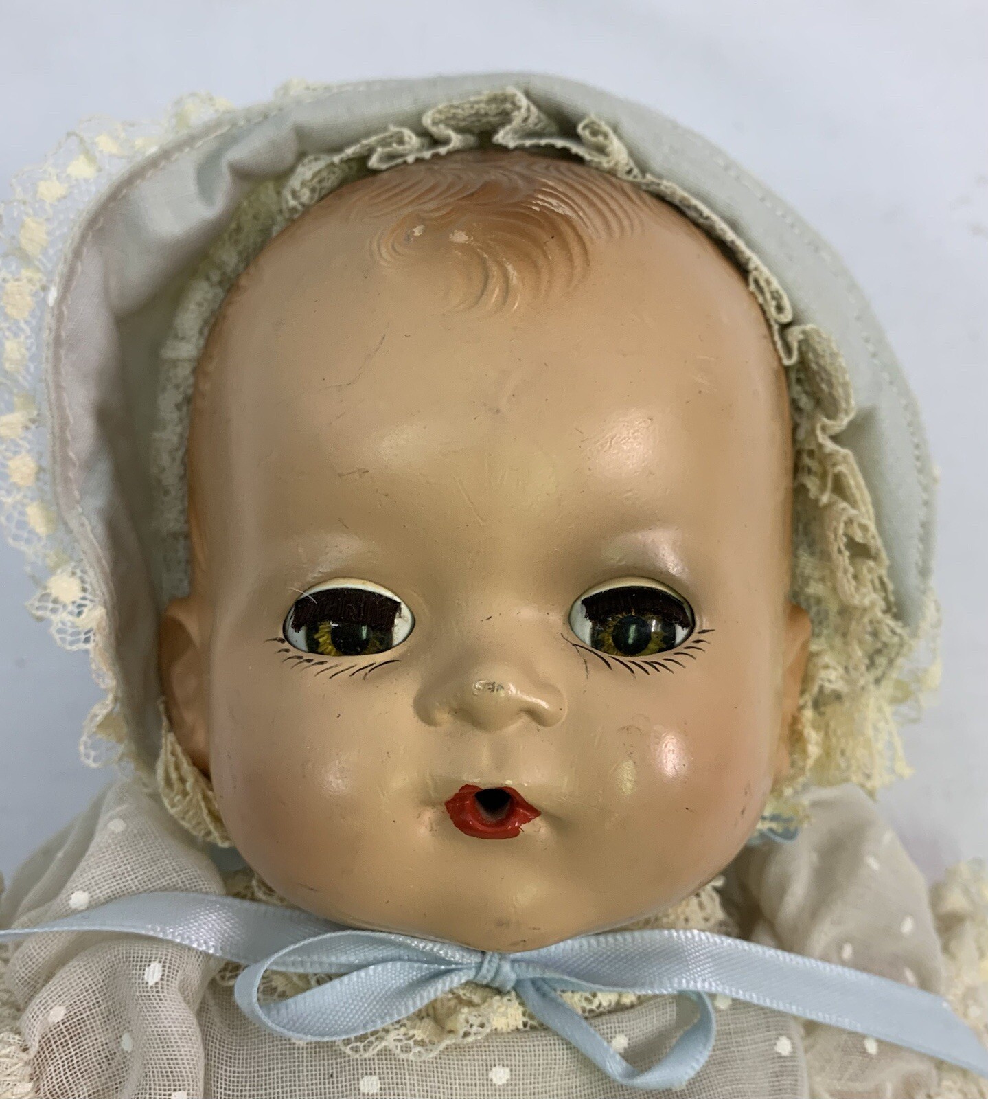 Ideal Doll Hard Plastic Head Sun Rubber Body Drink & Wet Baby