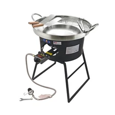 Propane Burner Camping Gas Stove W/ 23" Comal Set Tortillas Outdoor Cooker