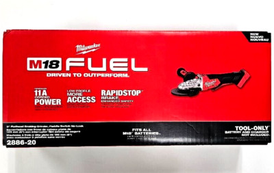 NEW In BOX Milwaukee M18 FUEL 2886-20 Flathead Grinder Paddle 5'' 18 Volt Braking
