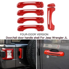 For 2018+ Jeep Wrangler JL Red 4 Door & Tailgate Door handle Cover Trim Decor