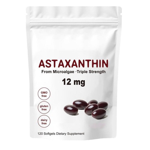 Astaxanthin 12mg*120pcs Softdels - Antioxidant ·Triple Strength From Micr🌞