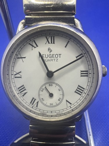 Peugeot Unisex 30MM Watch, Sub Sec Dial, New Battery Works Silver Tone - Picture 6 of 12