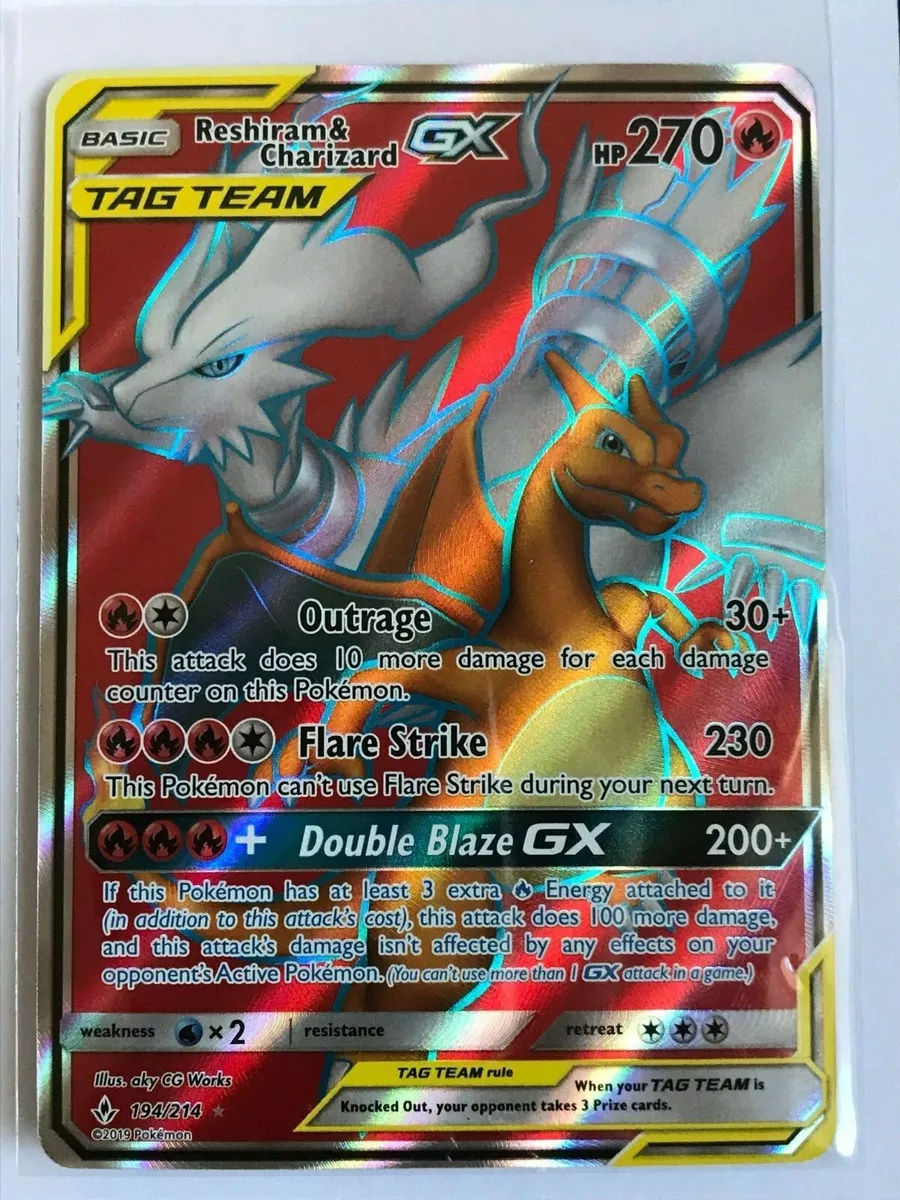 Buy RESHIRAM & Charizard GX 194/214 - Full Art - Unbroken Bonds