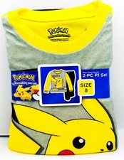 Newest New Boys Pokemon 2 piece Flannel Pajamas Sleepwear Set Size 8