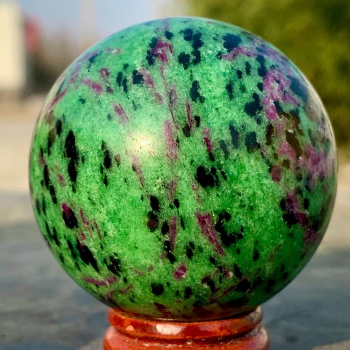 167G Natural green Ruby zoisite (anylite) crystal sample Healing ball-+- - Afbeelding 8 van 23