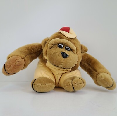 Small Monkey Plush In Overalls 6 inch in overalls and hat no tag