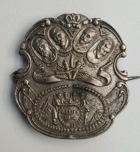 1914 1915 Great European War Allies Badge Souvenir Nicholas George Poincare etc