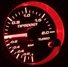 Jdm 52mm 2 Black 7 Color Led 2 Bar 30 Psi Turbo Boost Gauge Pressure Display