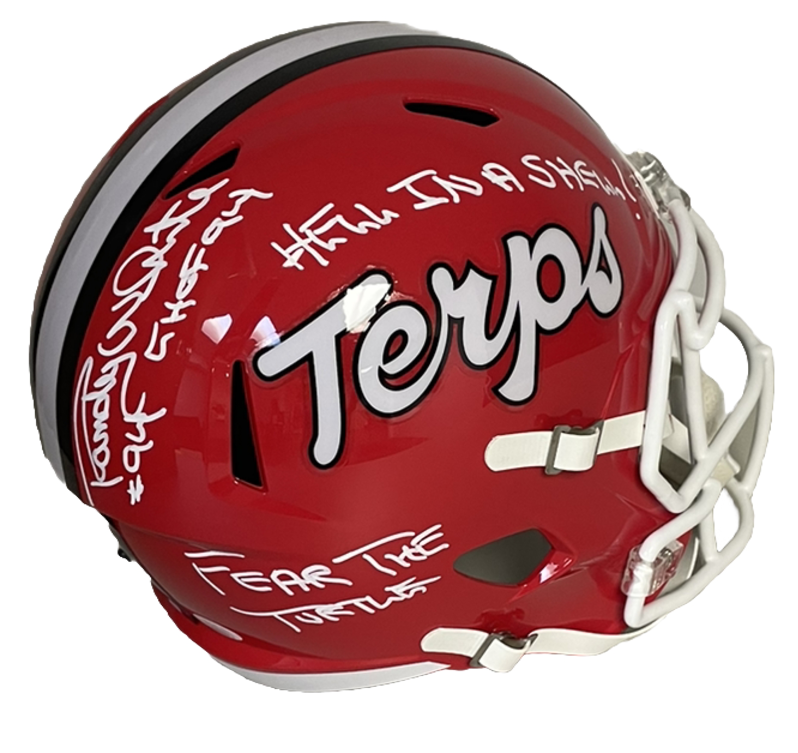 Randy White Autographed Signed Maryland Terrapins & Multi Inscribed Speed F/S Helmet JSA 