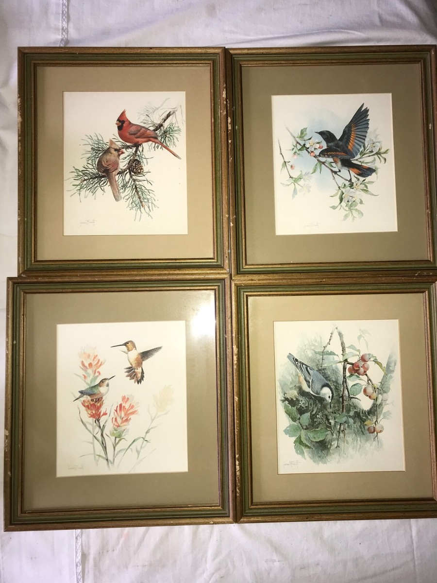 4 HALLMARK Artist JAMES R SMITH Art PRINT Frame Matted BIRD