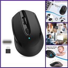 RaceGT USB C Wireless Mouse, Type C Silent Mouse for MacBook Air/Pro, 2.4G