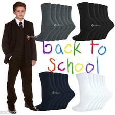 6 oder 12 Paar Jungen M&auml;dchen S&ouml;ckchen Schuluniform Schuhgr&ouml;&szlig;en 6-8 9-12 12-3 4-5