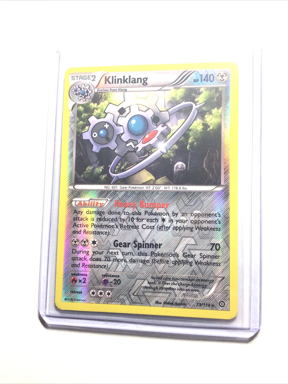 KLINKLANG - 73/114 - XY Steam Siege - Reverse Holo - Pokemon Card - NM
