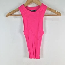 BWLDR womens knit tank top cami size 8 pink stretch sleeveless 104041