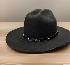 Bullhide Monte Carlo 2X Premium Black Wool Western Cowboy Hat Large Silver Horse