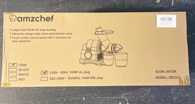 AMZCHEF- Inovative Cold Press  Slow Juicer Gray (ZM1517) 120V-60Hz 150 UL Plug