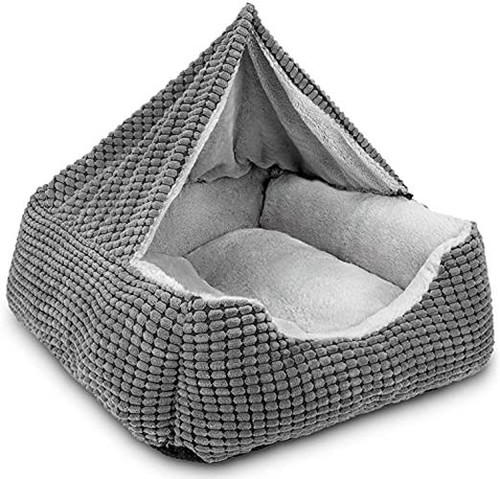 JOEJOY Rectangle Dog Bed Warm Hooded Puppy  Assorted sizes , colors 