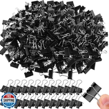 Jetec 500 Pieces 1 Inch Black Binder Clips Bulk Medium Paper Clamps Metal Pap