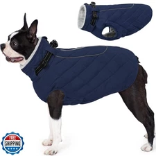 AOFITEE Coat for Medium Dogs, Turtleneck Warm Dog Winter Jacket w