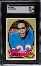 Oj Simpson 1970 Topps Rookie Card RC Buffalo Bills #90 SGC 5. rookie card picture