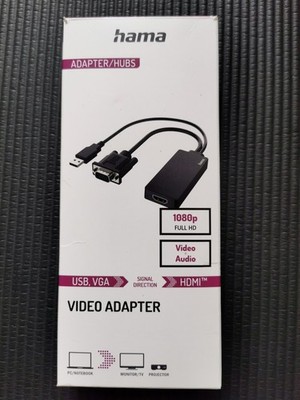 Hama Video Adapter Converter VGA- USB - Stecker zu HDMI-Buchse für Full-HD 1080p