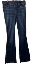 Spanx Flare Jeans Denim Midnight Med Wash Stretch Pull On Women s Sz M 6/8