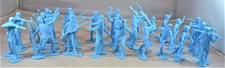 Marx Boonesboro Pioneers Settlers Toy Soldiers Light Blue Frontiersmen