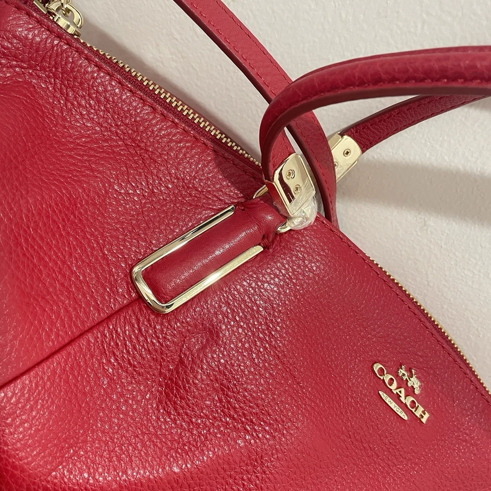 Bolso Bandolera Grande de Cuero Guijarro Rojo Foto 2 de 4