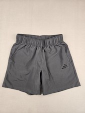 Adidas Athletic Training Shorts Boys Size M 10/12 Dark Grey Elastic Waist