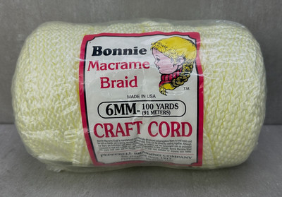 Bonnie Macrame Braid Craft Cord Yellow Pepperell Braiding Co. Vintage NOS NEW