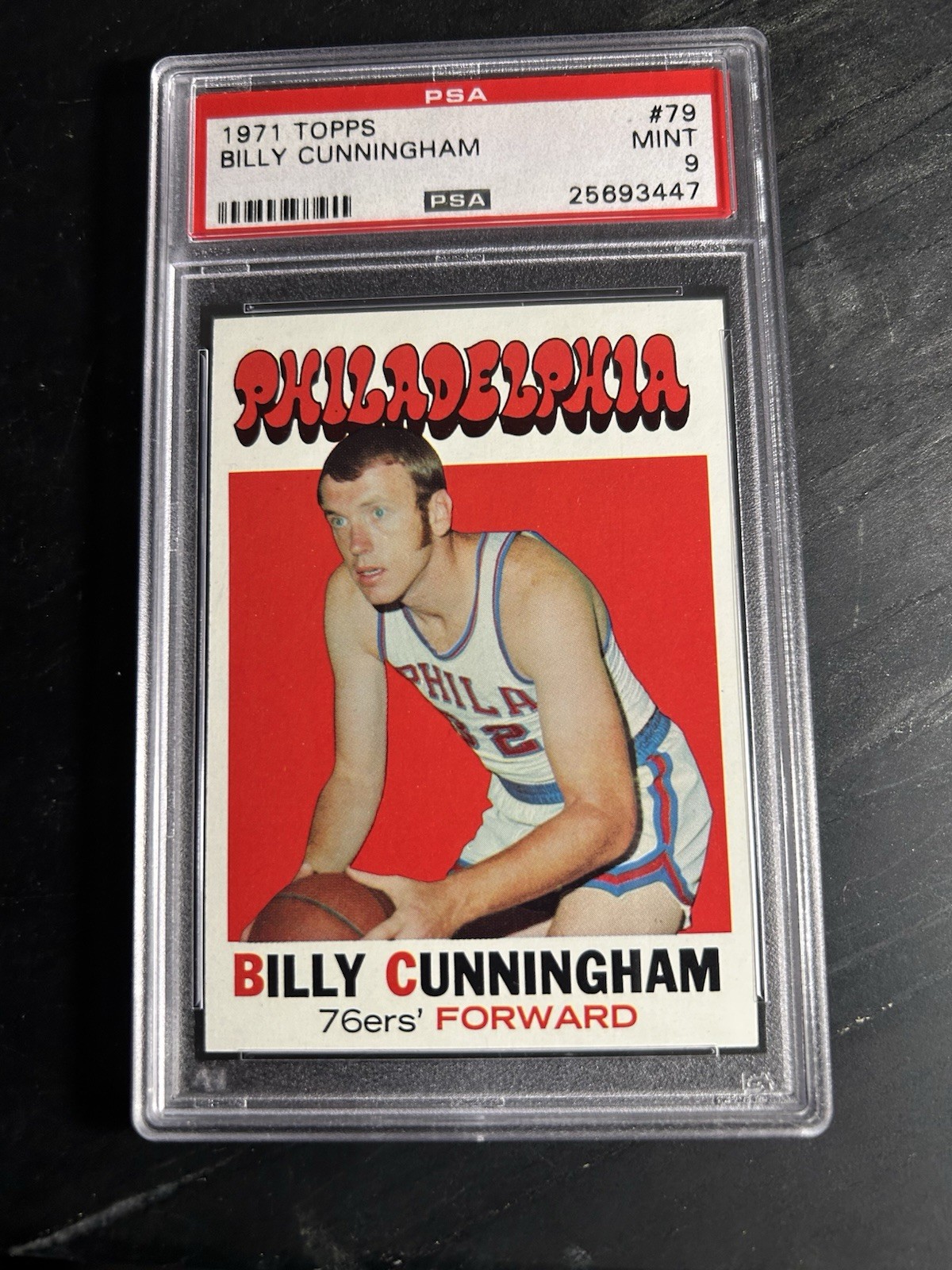 1971 Topps #79 Billy Cunningham PSA 9 Philadelphia 76ers HOF MINT