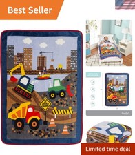 Versatile Toddler Throw Blanket 30"x40" - Snuggle Buddy in Truck Theme