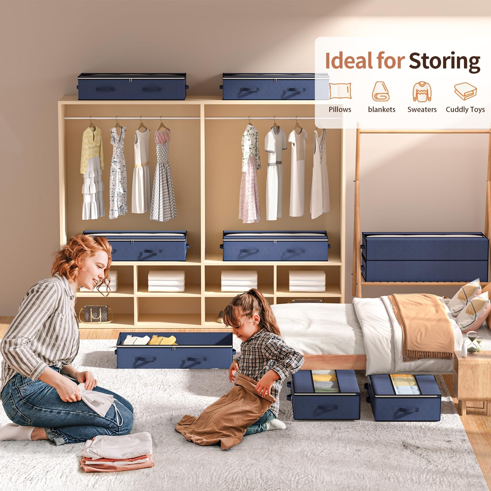 Rangement vetement tiroir sous lit pour organiser la garde-robe d'hiver dans la chambre d'amis - 4