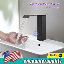 Bathroom Faucet Waterfall Touchless Lavatory Vanity Sink Tap Adjustable Temperat
