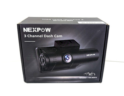 Dash Cam 4K 1080P NEXPOW DC305V 3 Channel 4K  Front and Rear - Black OPEN BOX